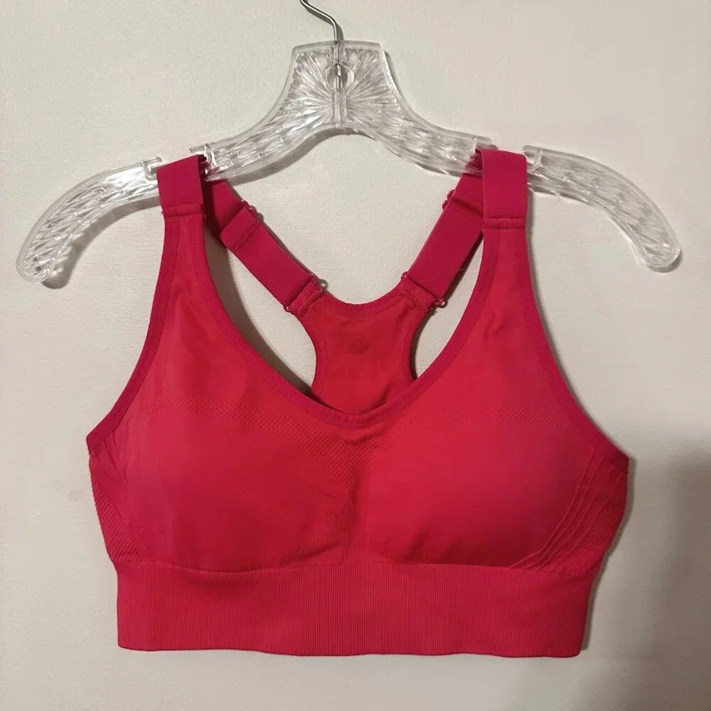 Evercute Adjustable Racerback Sports Bra in Hot Pink - Size Large | Wide Straps - Picture 2 of 5